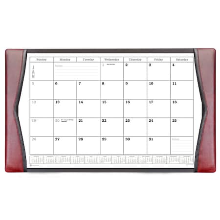 Dacasso Burgundy Leather Desk Pad w/ 2022 Calendar Insert, 34 x 20 PR-7050